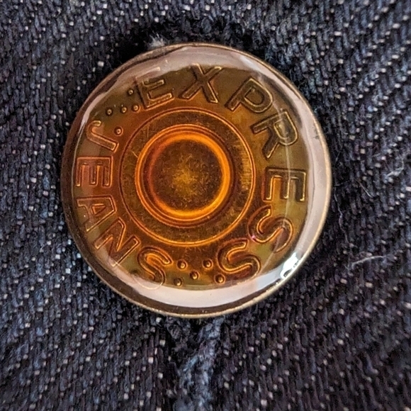 Express Wax Jeans Stella Boot Cut Leg Size 10 Dark Premium Denim Sheen Like New - Picture 5 of 10